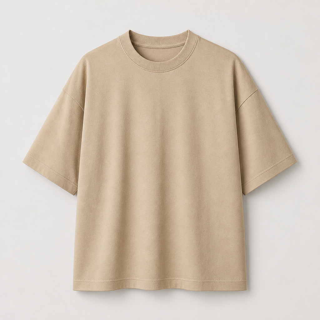 Sand Beige Oversized Tee