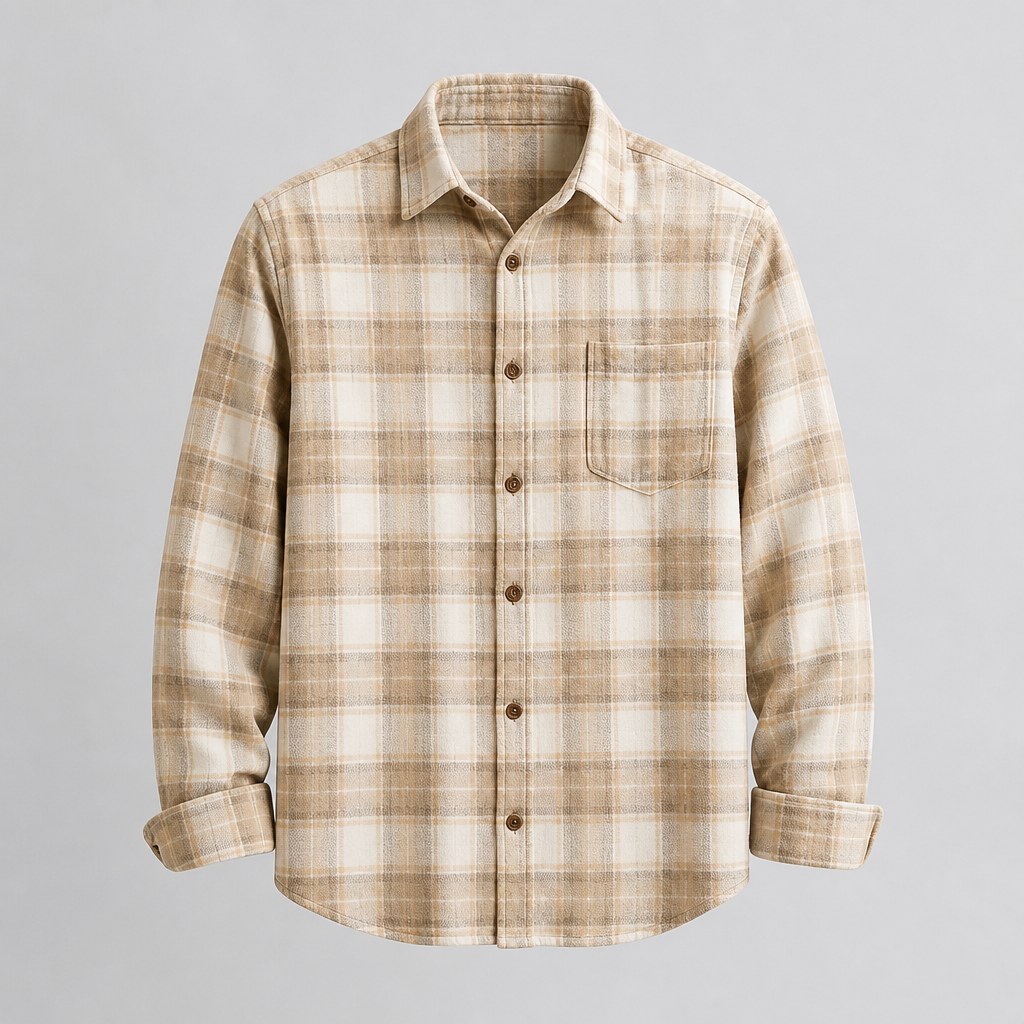 Beige Checked Flannel